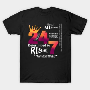 Black All Day 24/7 Slogan Graphic T-Shirt